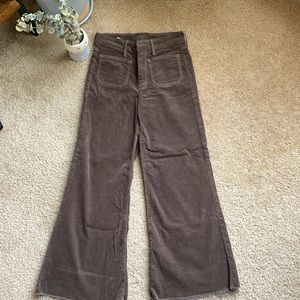 Mother corduroy 7/8 cropped flat pants
